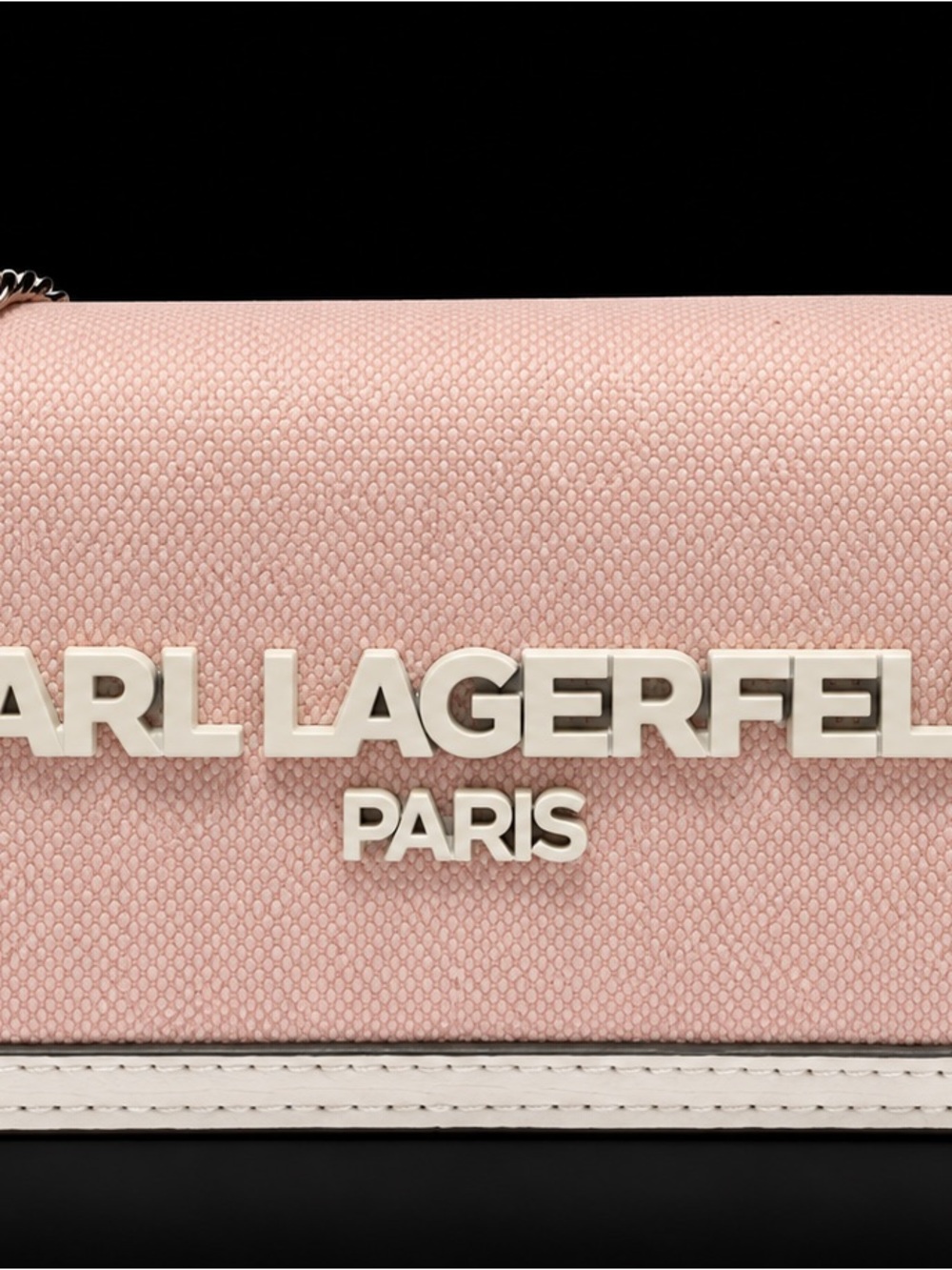 Karl Lagerfeld Pink and Black Logo Crossbody Bag
